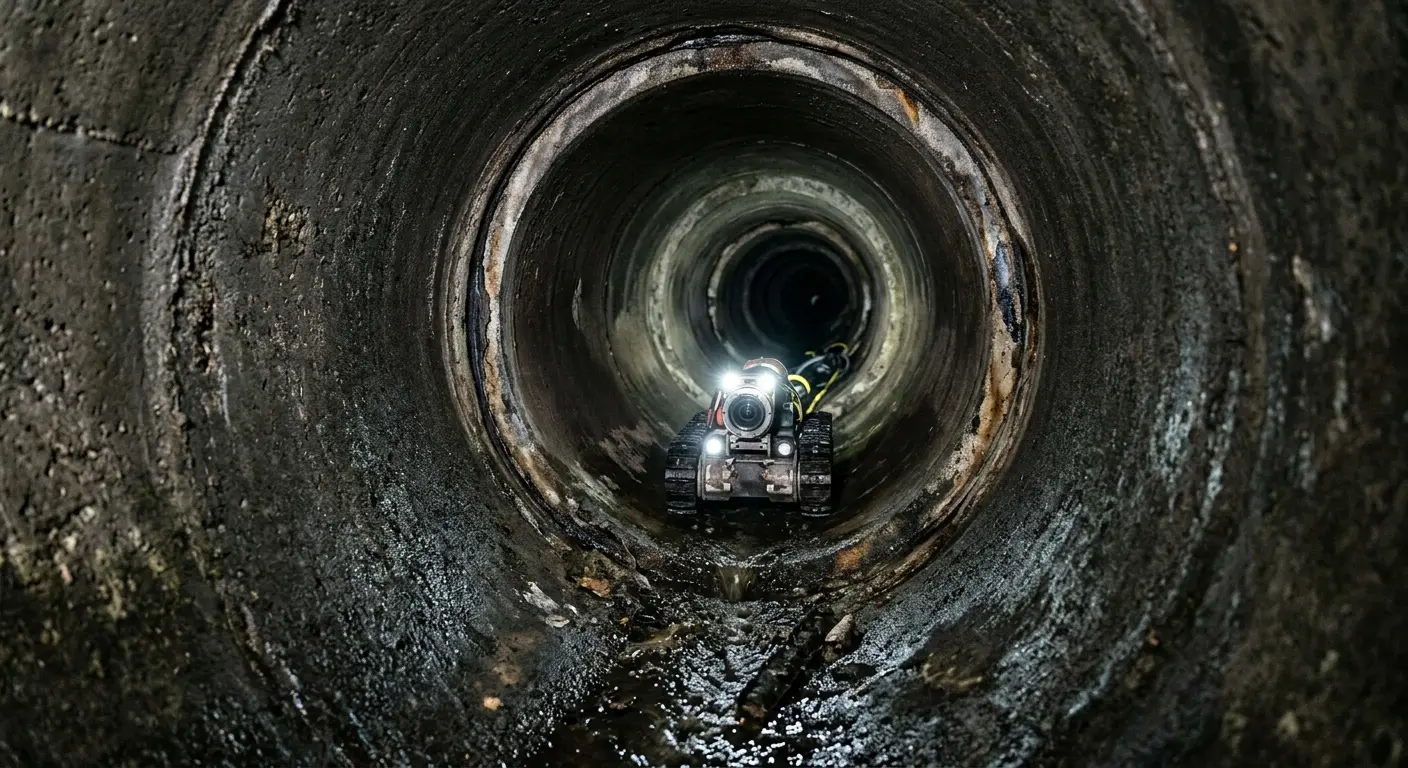 Robotic sewer camera inspecting pipe interior for Drain Snake Service in Reno